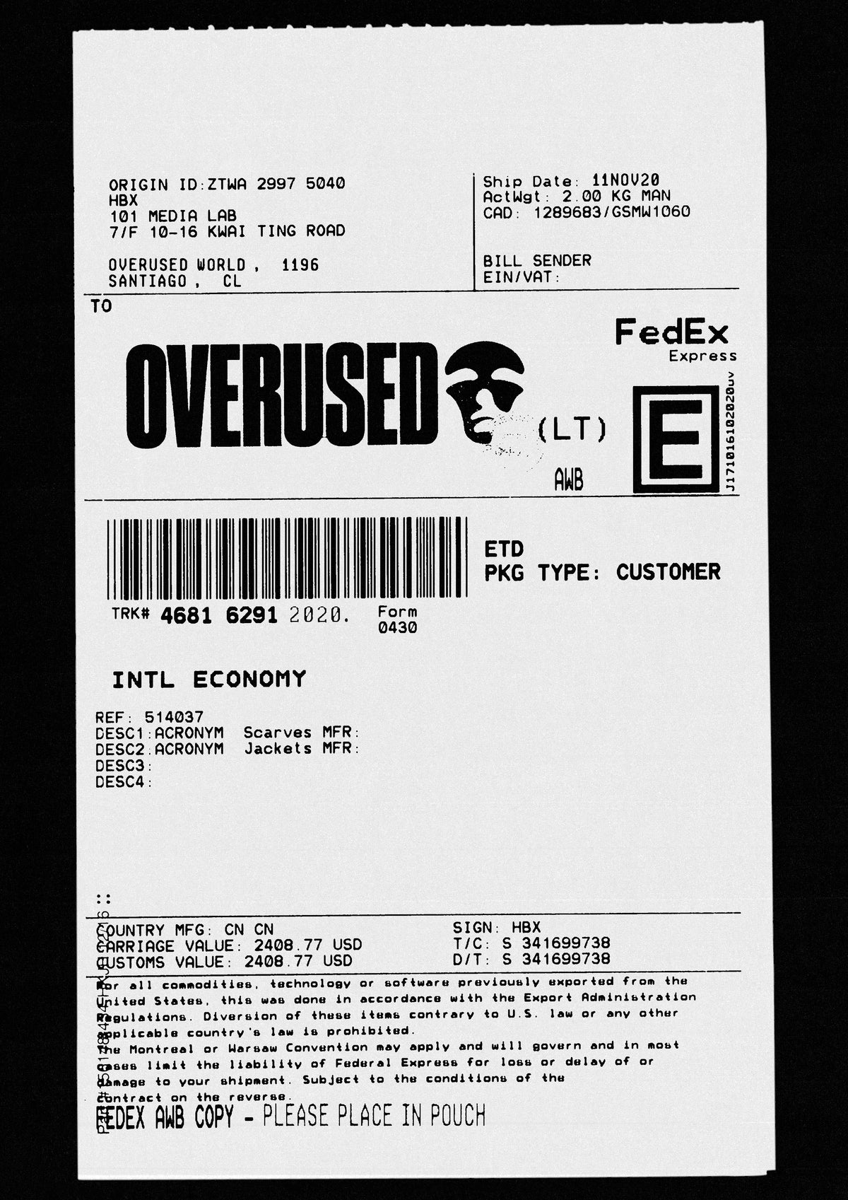 OV LABEL