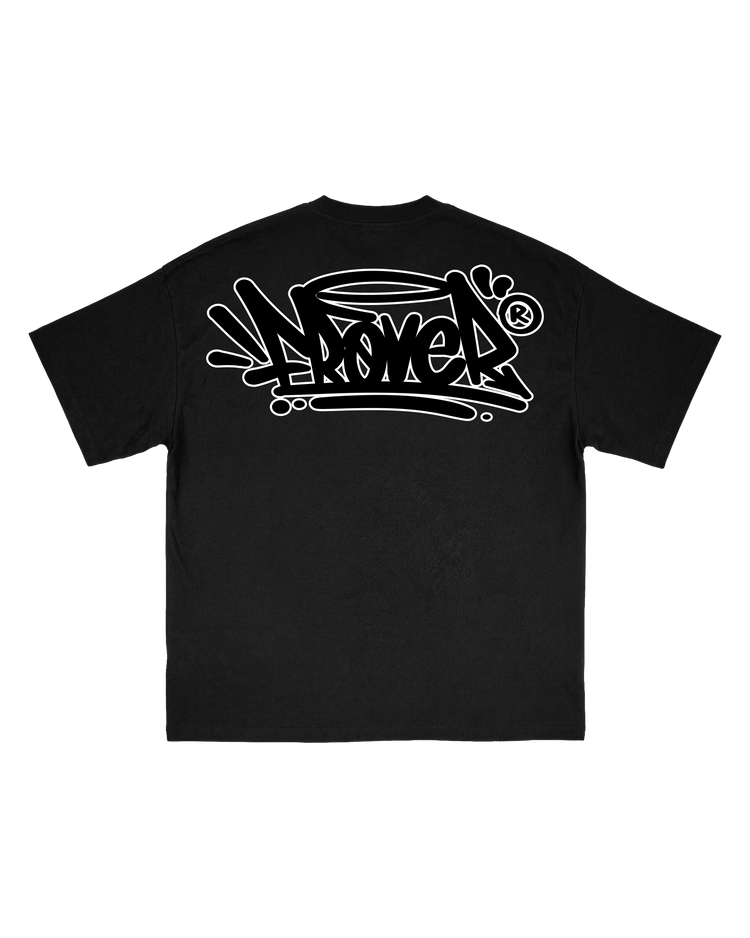 Tag Outline Black Tee