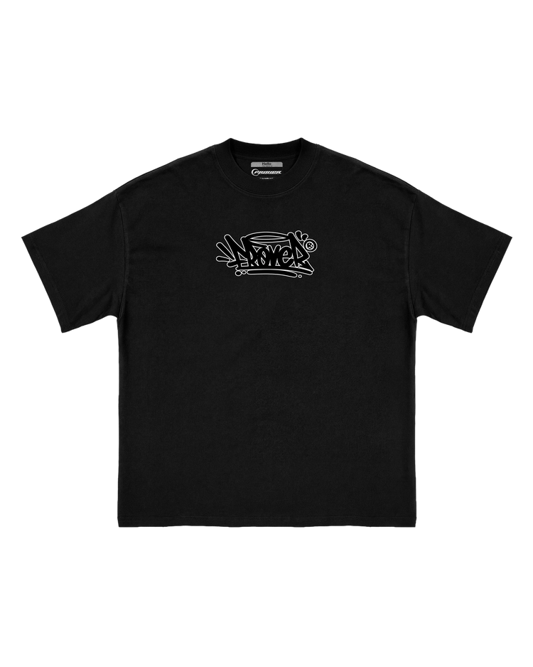 Tag Outline Black Tee