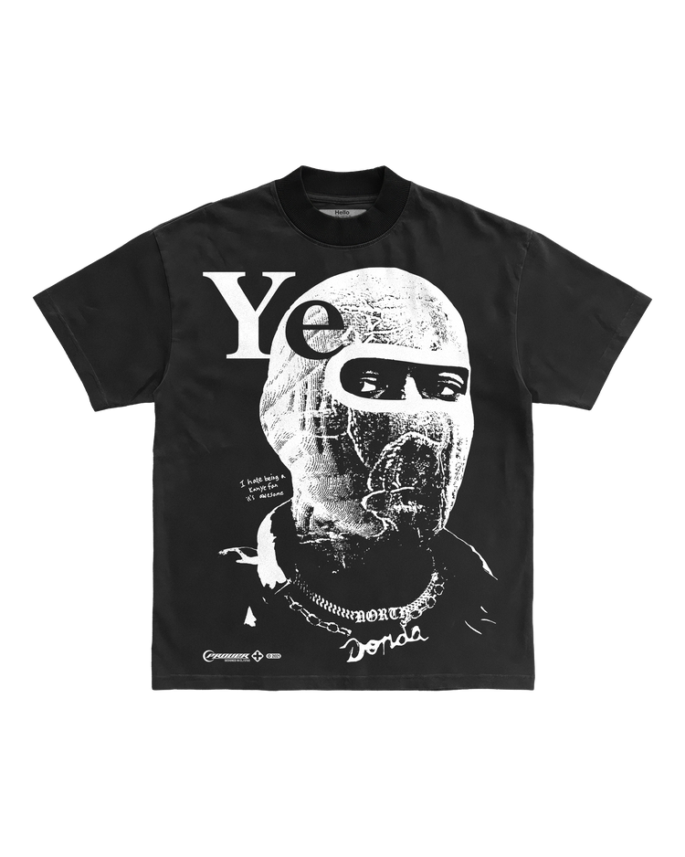 Ye Mask Monochrome Black Tee – talla S – Frover – polera